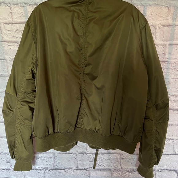 Gap large olive Green satin bomber jacket - Picture 5 of 6